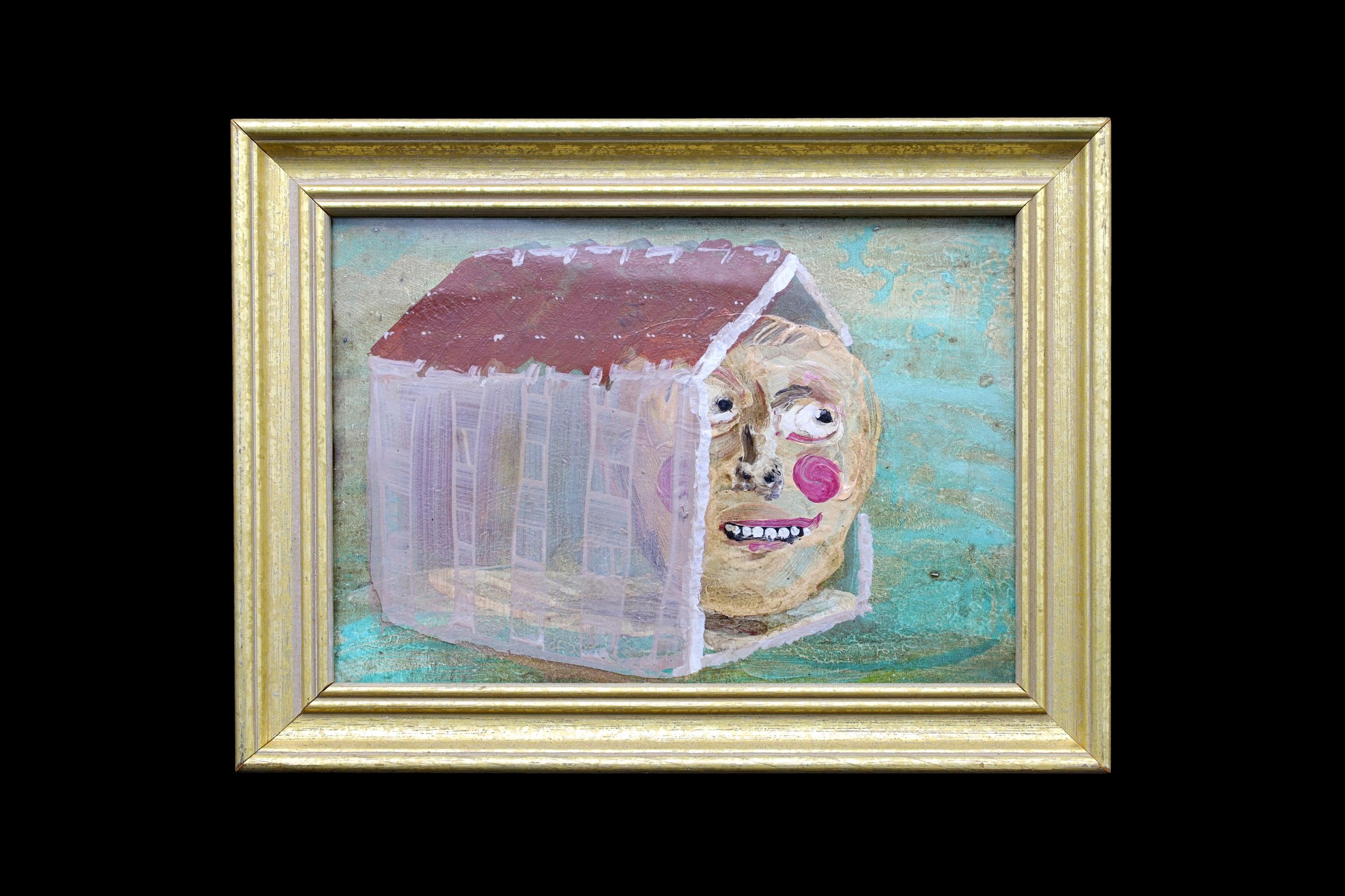 Our Housing Crisis IV, Small Format Painting, Acrylic On Paper, Framed, Architecture Drawing, Miami Florida, Contemporary Art