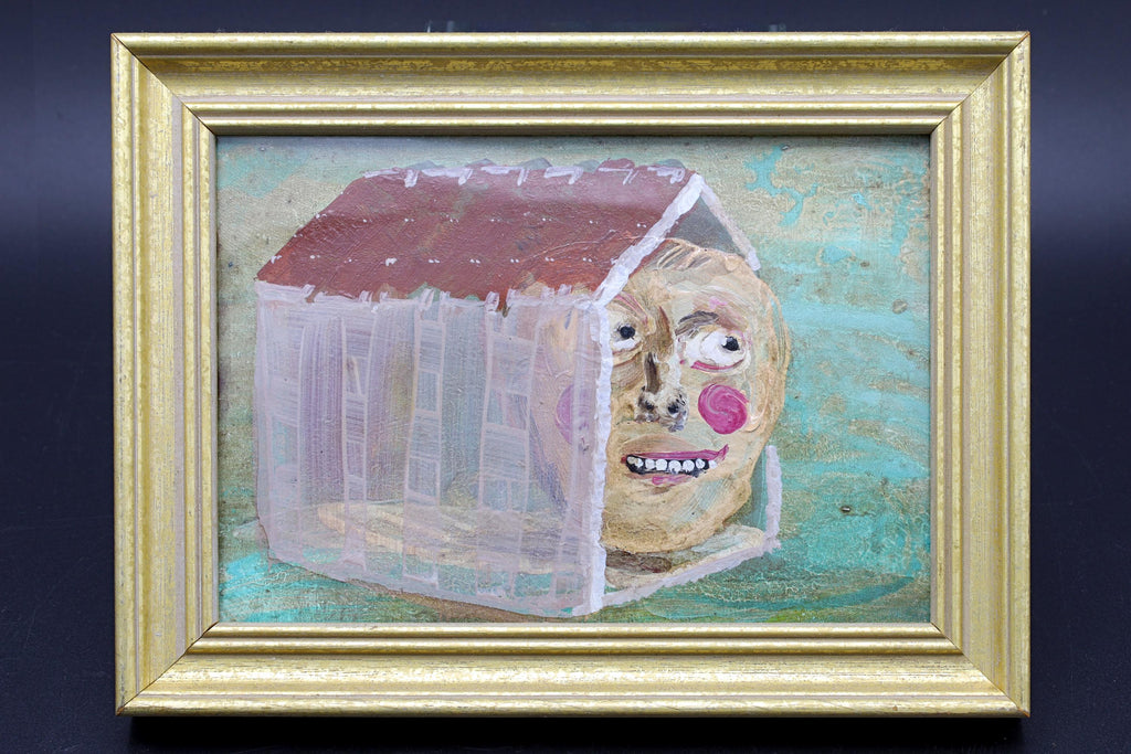 Our Housing Crisis IV, Small Format Painting, Acrylic On Paper, Framed, Architecture Drawing, Miami Florida, Contemporary Art