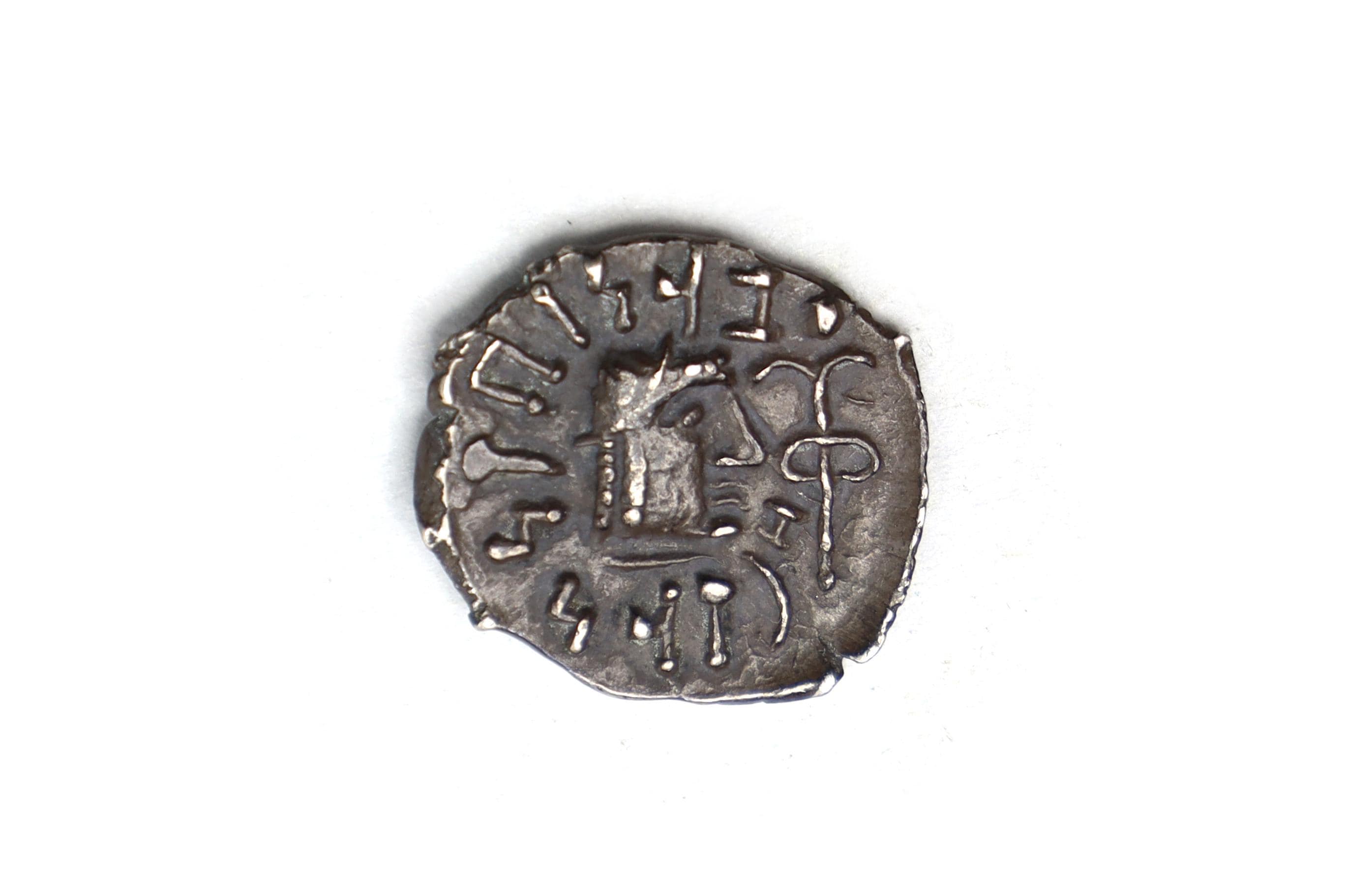 Ancient 1st Century AD Himyarite Kingdoms, South Arabia Felix Silver Quinarius Coin, Raydan Scyphate Mint In Imitation Of Older Greek Coins
