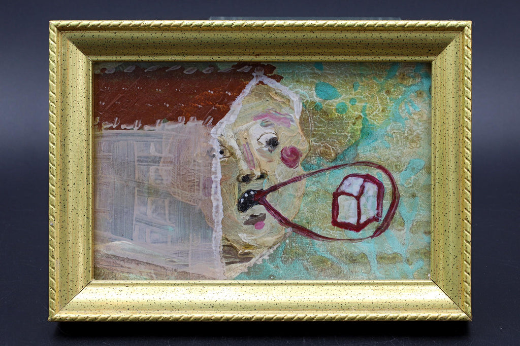 Our Housing Crisis II, Small Format Painting, Acrylic On Paper, Framed, Architecture Drawing, Miami Florida, Contemporary Art