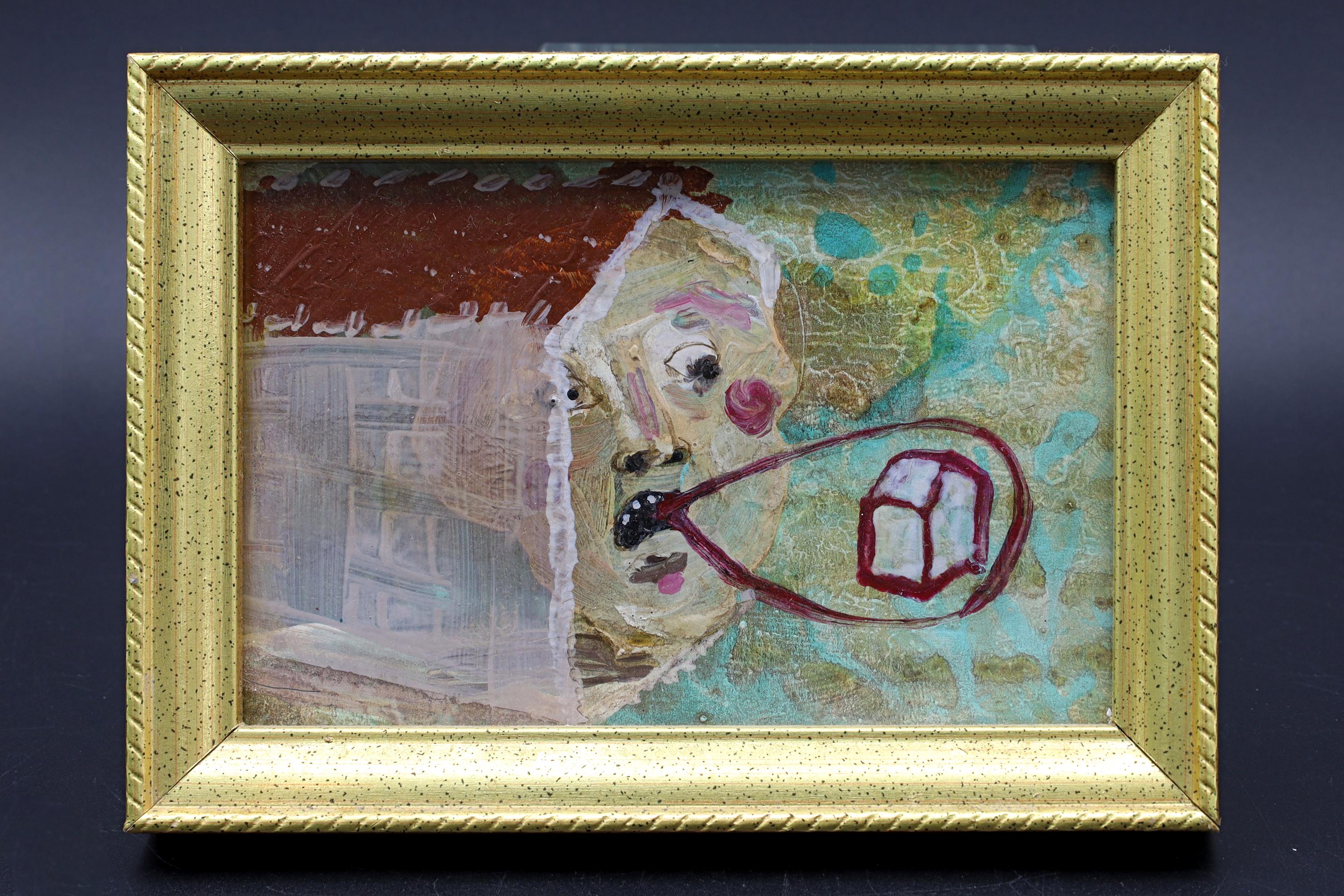 Our Housing Crisis II, Small Format Painting, Acrylic On Paper, Framed, Architecture Drawing, Miami Florida, Contemporary Art