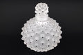 Rene Lalique 1928 Signed Cactus Perfume Bottle No 1, Art Deco Style Frosted Vanity Glass With Black Accents, French Collectibles