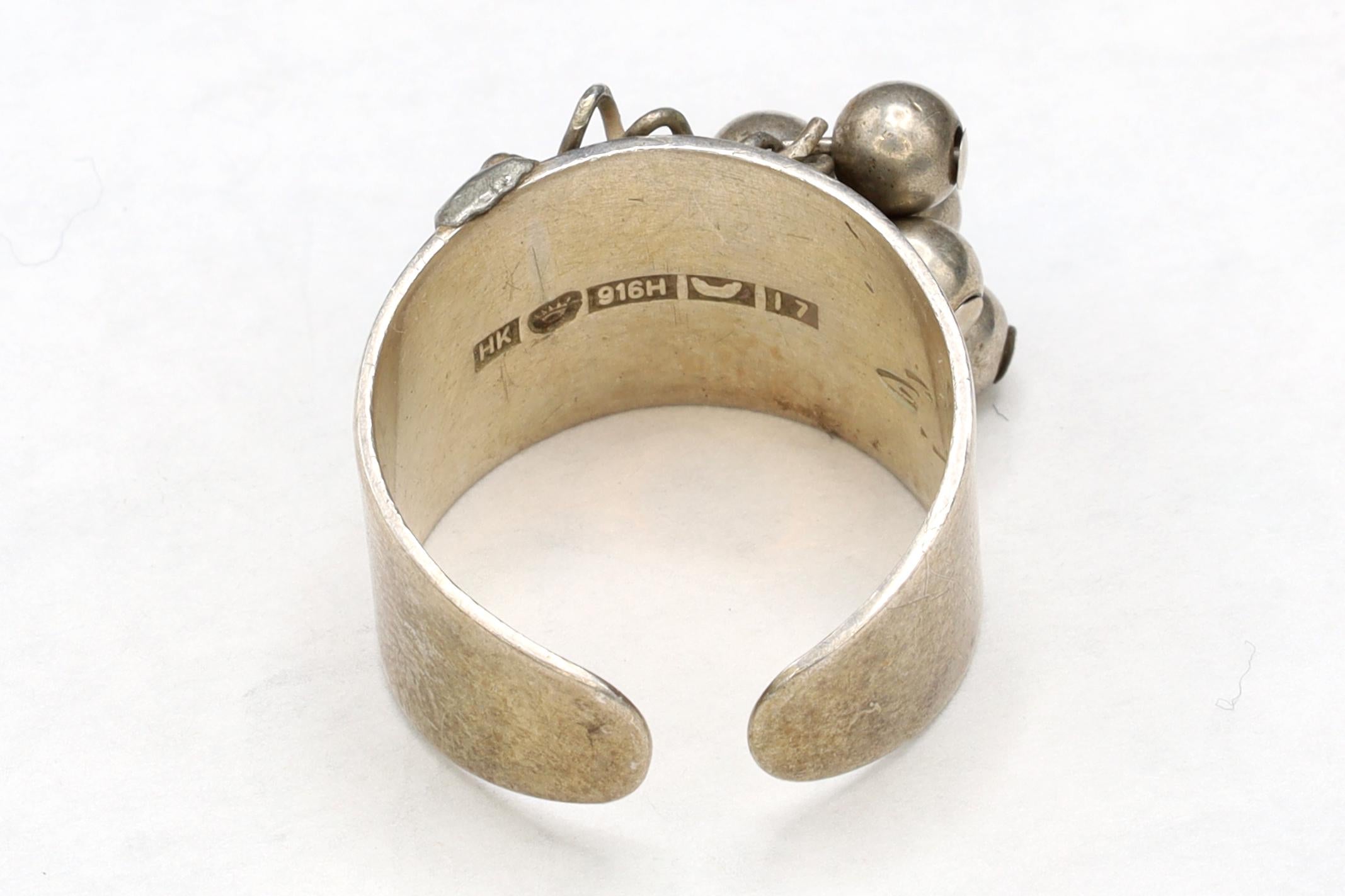 Heikki Kaksonen Jewelry, Finland 1962 Brutalist Ring Size 6 And Adjustable, Cha Cha Beaded Toe Ring, Helsinki Scandinavia Accessories