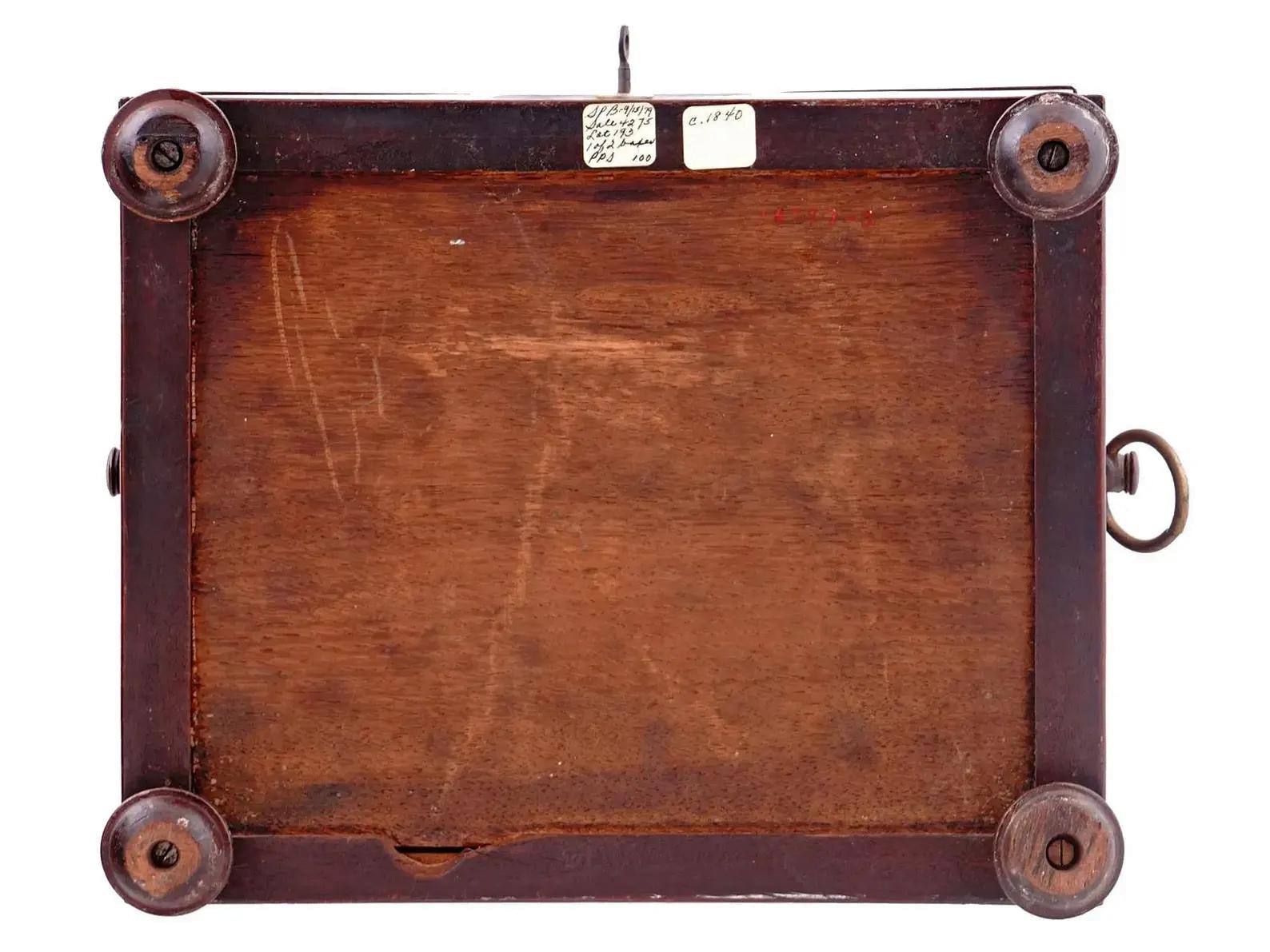 Antique 19th Century Legged And Lidded Wooden Jewelry Chest Box, France, Furniture Accessories, European Small Storage
