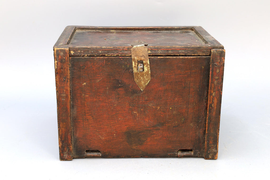 Antique 19th Century Jewelry Box With Drawers, Rajasthan India. Ethnic Rustic Cabinet, South Asia Folk Art, Oriental Crafts And Collectibles