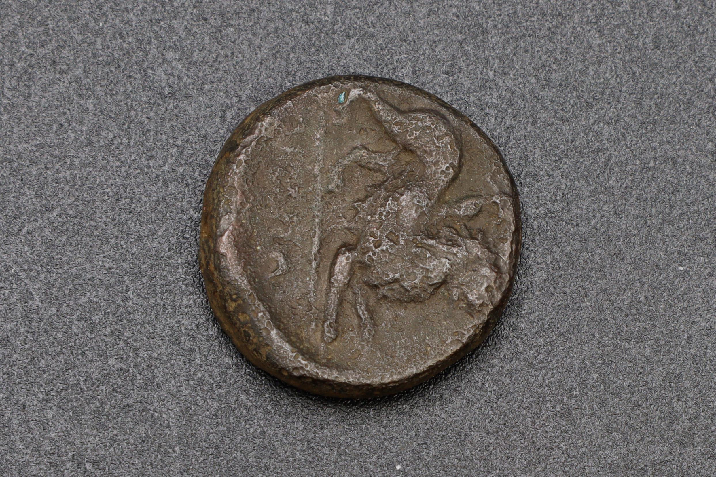 RARE Akarnania Leukas, AR Bronze Coin Circa 350 To 330 BCE, Bellerophon Riding Pegasus, Chimaera Monster, Ancient Collectibles Numismatics