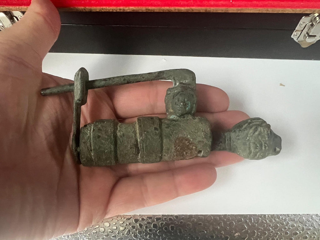 Extremely RARE, Roman Empire Bronze Barrel Padlock Functioning With The Original Key, Dated Between 2nd To 4th Century AD, Ancient Rome