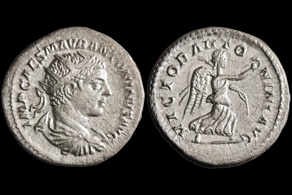 Ancient Roman Empire Under Emperor Elagabalus, 3rd Century AD, Silver Denarius Antoninianus Coin. Numismatics And Antiquities Collectibles