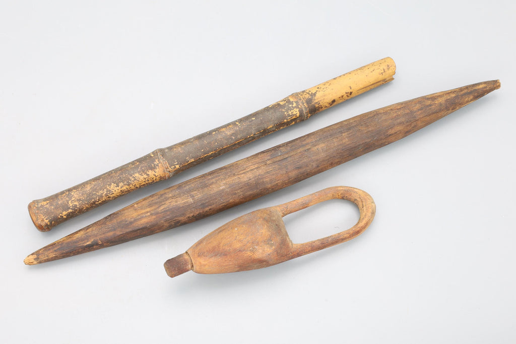 Antique Late 19th Century African Wooden Looms Weaving Tools, Sub Sahara Desert Area, Sahel Cultures, West Africa Colonial States 1890s