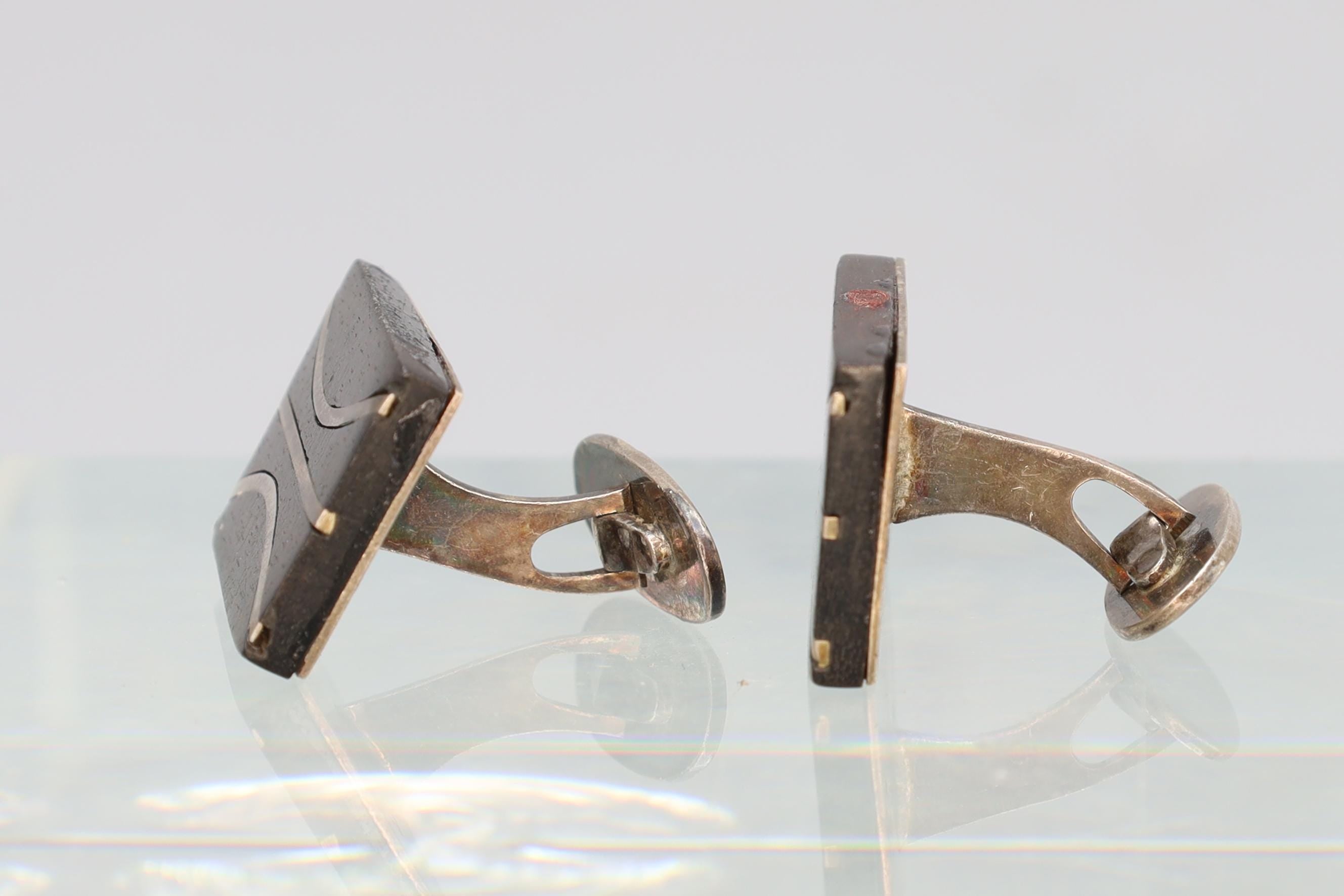 Vintage Mid Century Mens Jewelry Cufflinks, Sterling Silver COF Carl Ove Frydensberg Of Denmark Scandinavian Fashion Accessories, Art