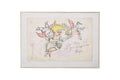 Meyer Frank Lieberman Mixed Media Ink And Watercolor Drawing Painting On Paper, Children And Angels, Hand Signed Contemporary Judaica Art