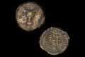 Kings of Paphlagonia, Pylaemenes III Euergetes, Drachm Bronze Coin, Caduceus Of Hermes And Bull Head, Ancient Collectibles And Numismatics