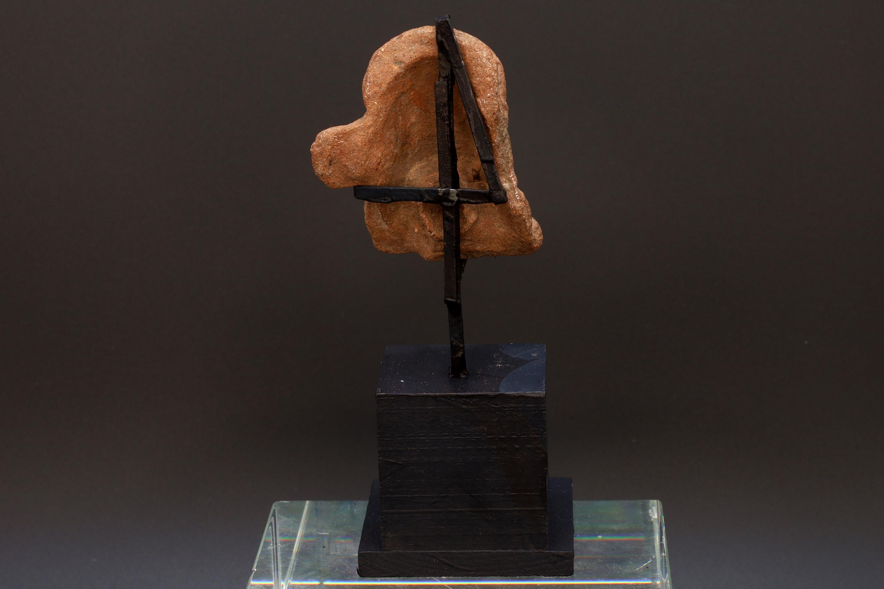 Maya Warrior Head Applique, PreColumbian Ceramic Figurine, Mayan Late Classic Period Ca 800 AD, Prehispanic Mexico Antiquities Art