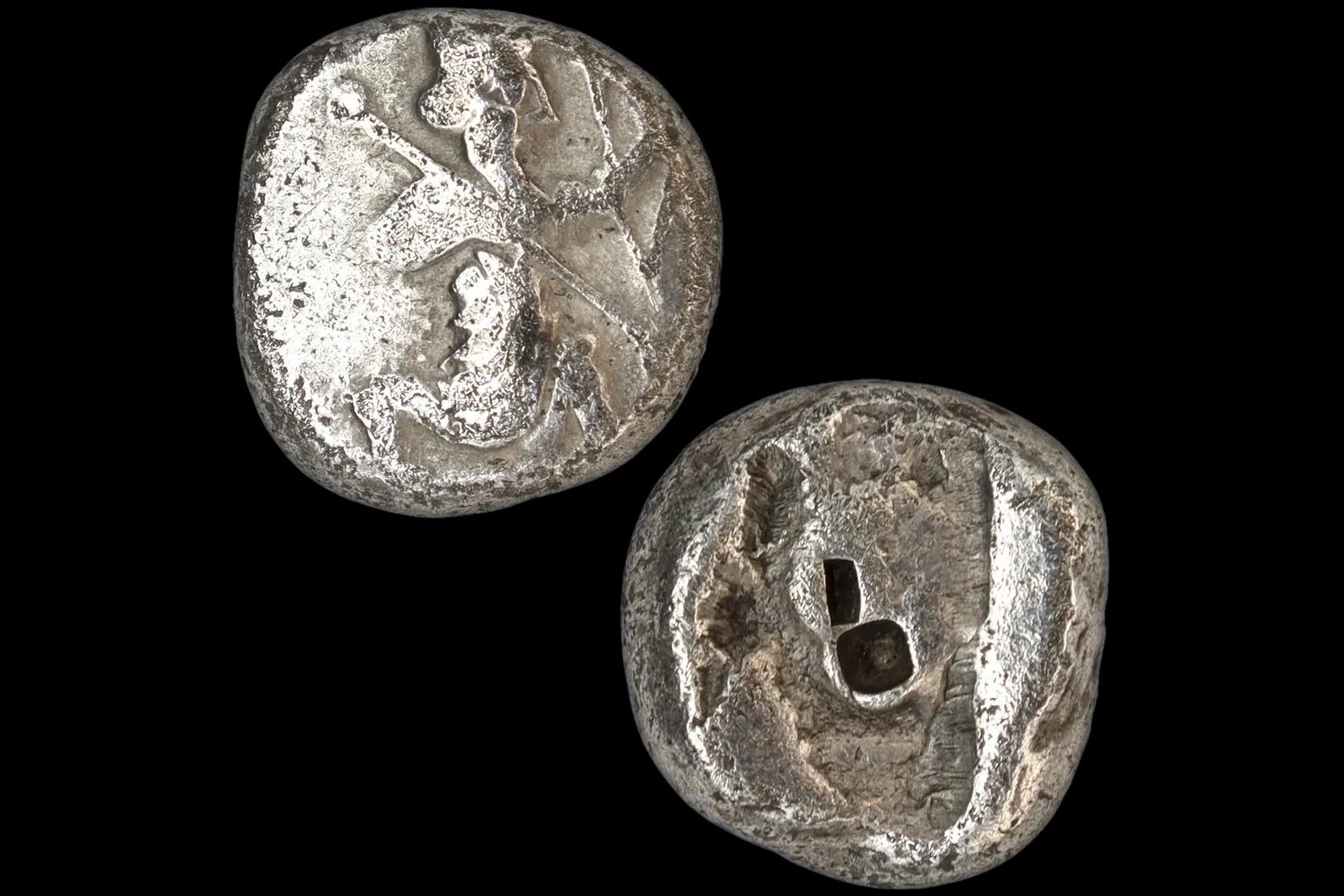 Silver Siglos Coin, Asia Minor, Ancient Achaemenid Empire 4th Century BCE, King Artaxerxes II Mnemon, Numismatics, Antiquities, Collectibles