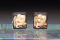 Toshikane Cufflinks, Sterling Silver And Porcelain, Okina Noh Theatre From Japan Hakushiki-jo Mask, Happy Old White Man, Fashion Accessories