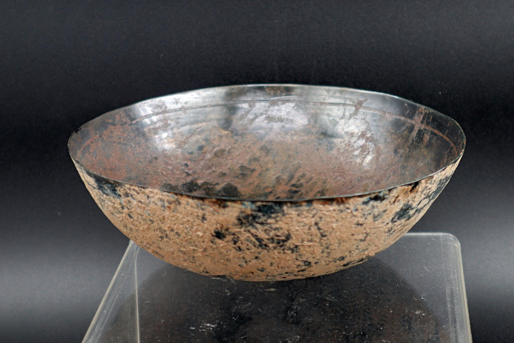 Ancient Near East, Sasanian Empire, Dated As Between The 3rd To 7th Century CE. A Simple Manufacture Bronze Bowl Or Phiale, Antiquities Art