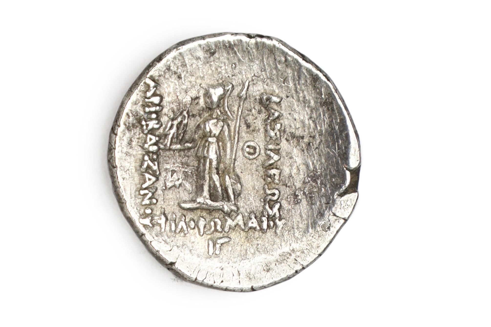 Ancient Hellenistic Greek Coins, Ariobarzanes I King of Cappadocia, Silver Drachm Goddess Athena, Numismatics And Historical Antiquities