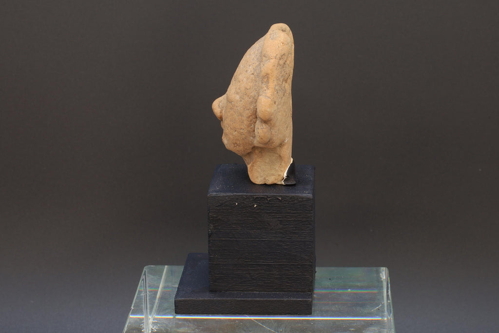 Ancient Huastec Head Of Dignitary Figure, Circa 500 AD Panuco River Area Style, Veracruz Pre-Columbian Ceramic Idol Head, Prehispanic Mexico