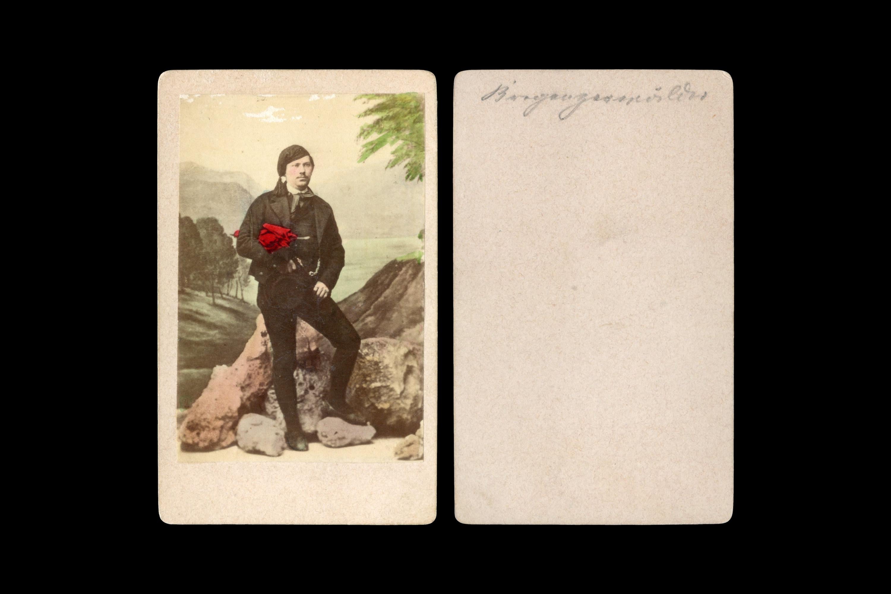 Antique 1870s Carte De Visite With A Bregenzerwald Verein Male Farmer, Alps Mountains, Austrian Hungary Empire, CVD By Albert Kretschmer