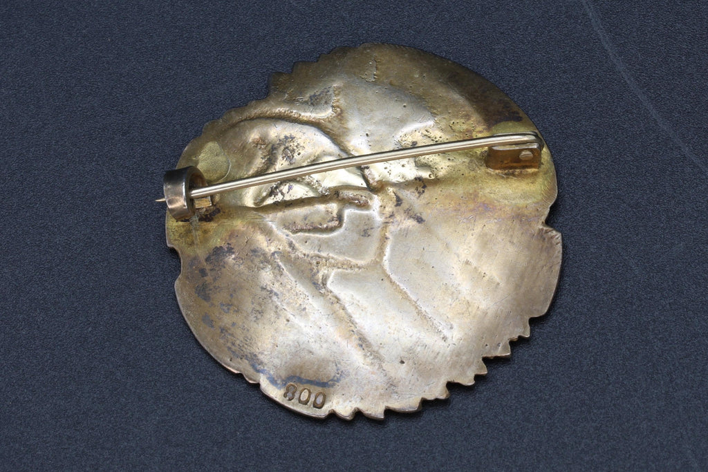 Ancient Byzantine Monogram Brooch, 800 Silver Greek Revival Jewelry, Monogram In The Indo Scythian Style, Vintage 1990s Fashion Accessories