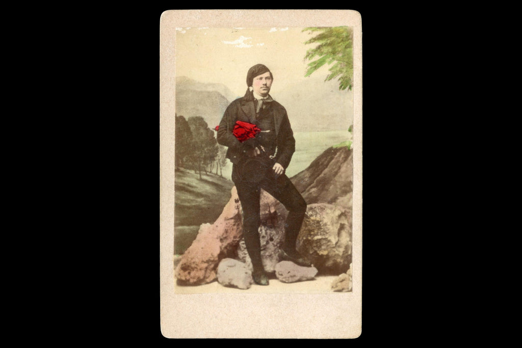 Antique 1870s Carte De Visite With A Bregenzerwald Verein Male Farmer, Alps Mountains, Austrian Hungary Empire, CVD By Albert Kretschmer