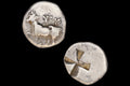 Ancient 4th Century BCE Greek Coin Siglos, Byzantion Thrace Silver Coin, Bull Standing And Mill Sail Incuse, Numismatics Antiquities