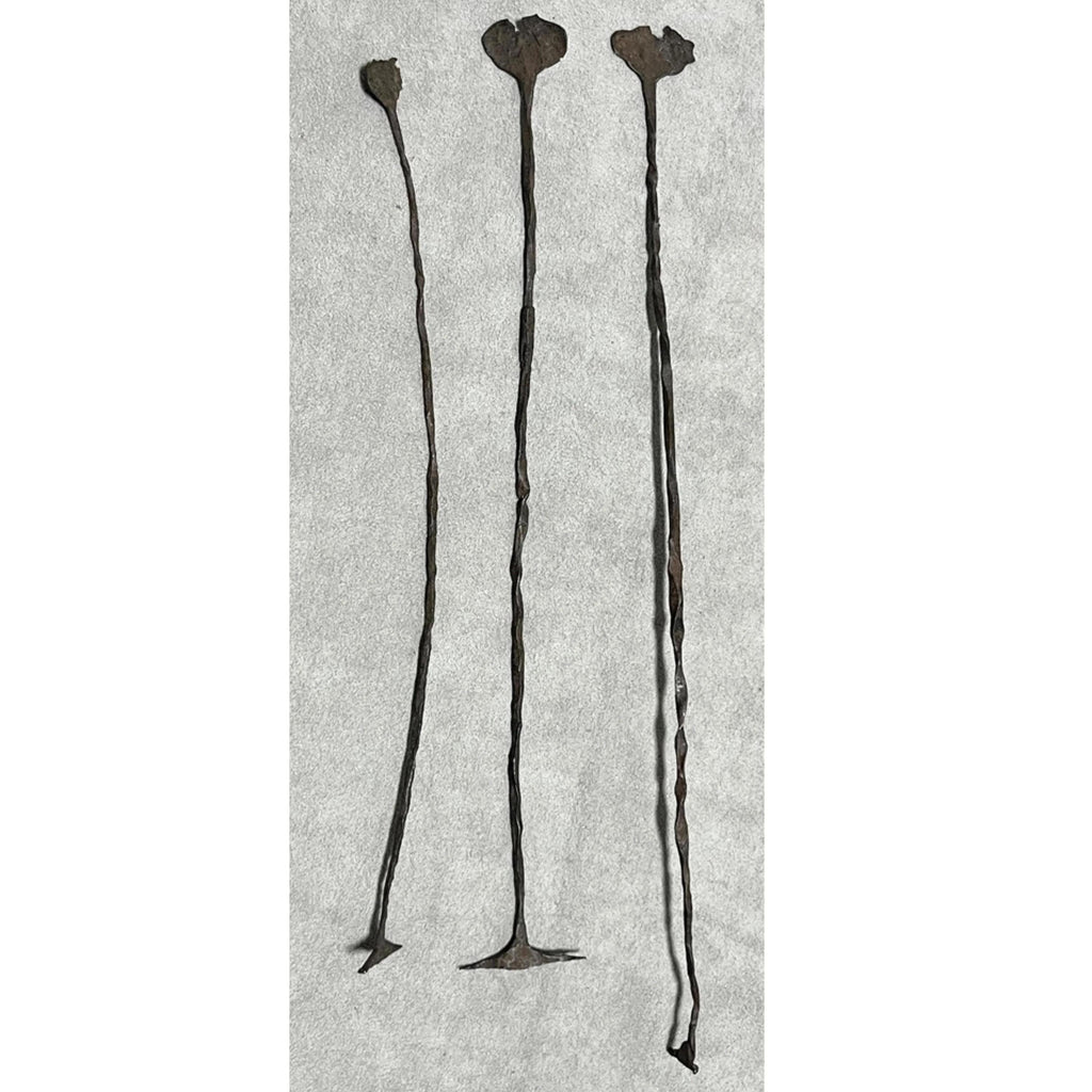 Set Of 3 Kissi Penny Bars, West Africa Proto Currency Money, Rustic Iron Guenze, Early 20th Century Koli Monetary Bars, Collectibles Coins