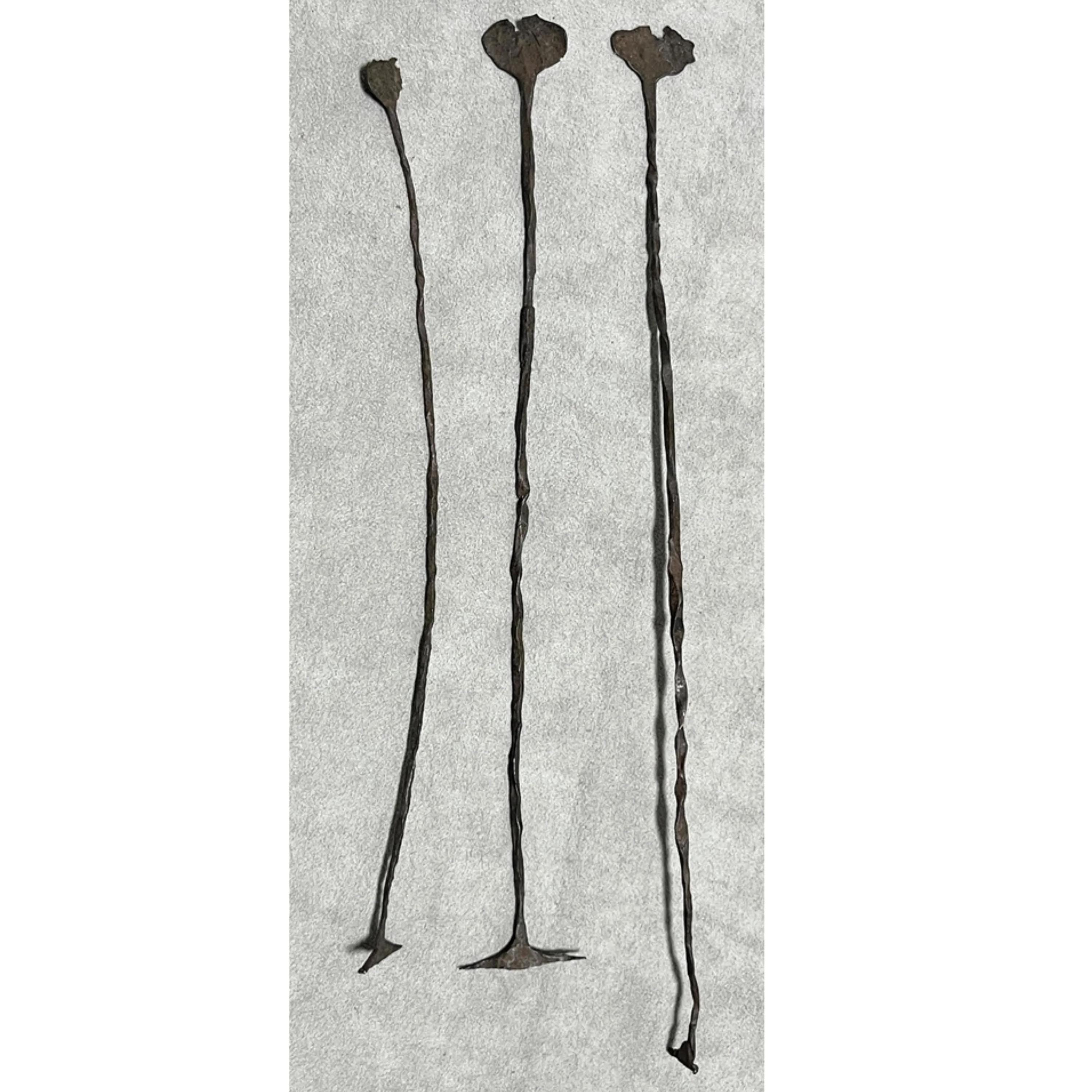 Set Of 3 Kissi Penny Bars, West Africa Proto Currency Money, Rustic Iron Guenze, Early 20th Century Koli Monetary Bars, Collectibles Coins