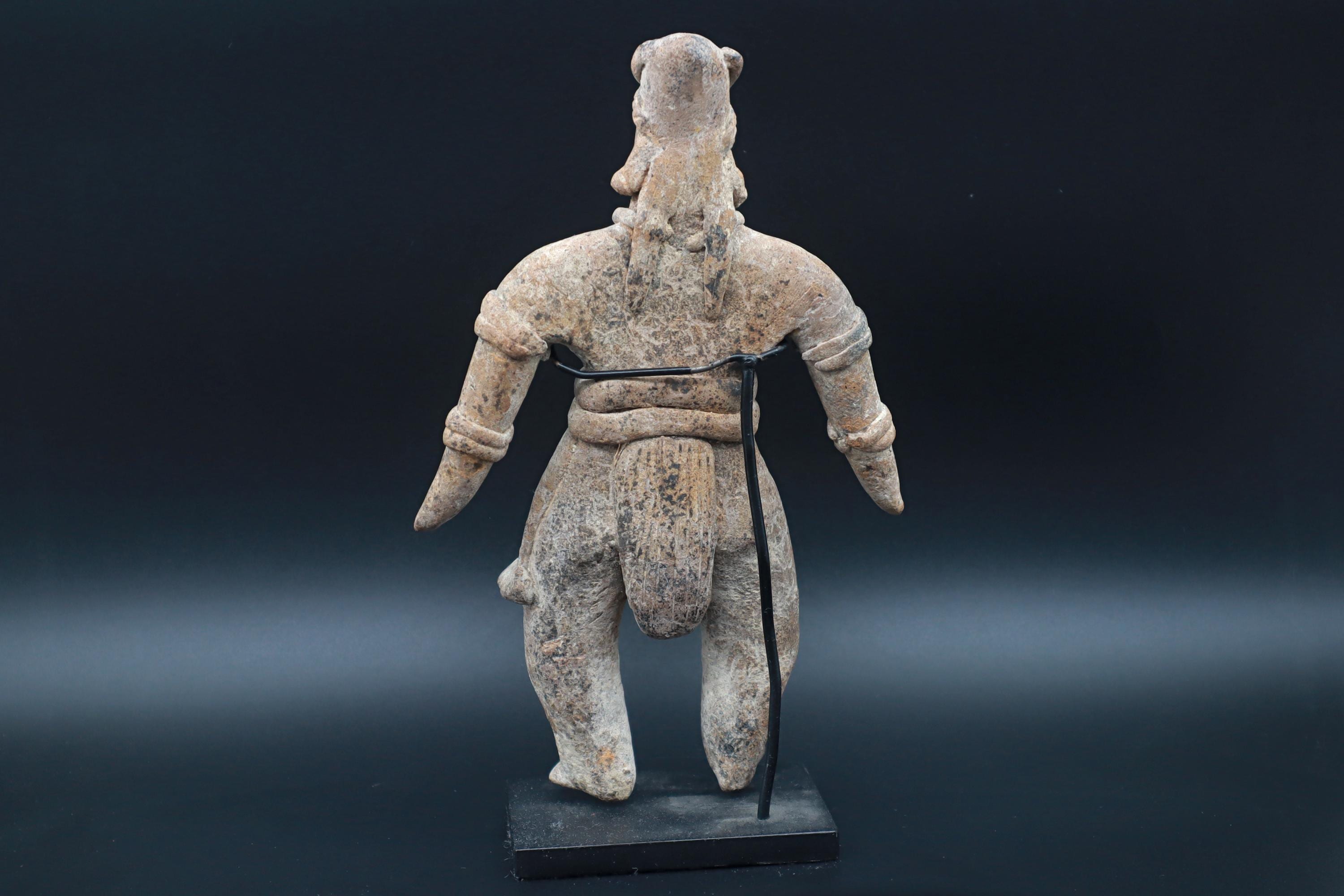Ancient Pre Columbian Colima Pottery Standing Female Figure, Full Body Idol Dated As Between 100BC To 250AD, Western Mexico, Mesoamerica Art