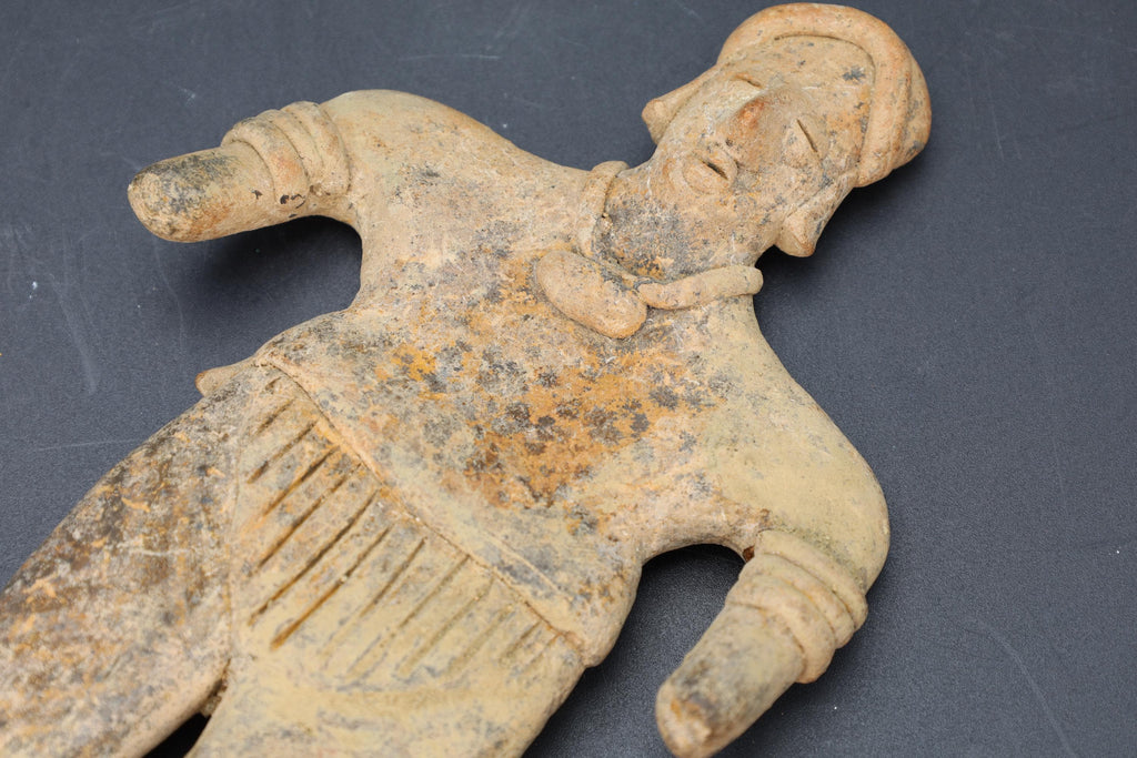 Ancient Pre Columbian Colima Pottery Standing Figure, Full Body Idol Dated As Between 100 BCE To 250 AD, Western Mexico, Mesoamerica Art