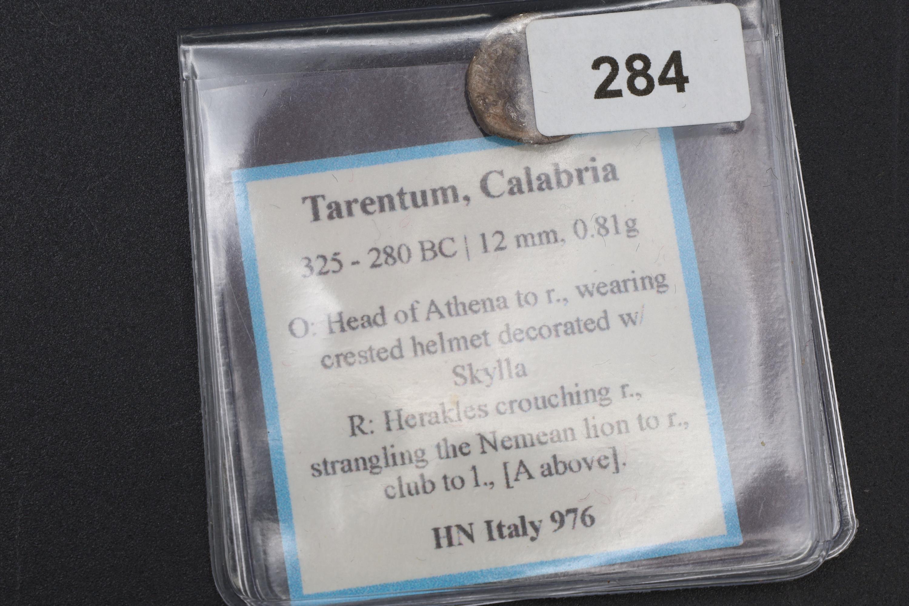 Ancient Tarentum, Calabria 325 To 280 BCE Silver Diobol Coin, Head Of Goddess Athena And Heracles With Lion, Collectibles And Numismatics