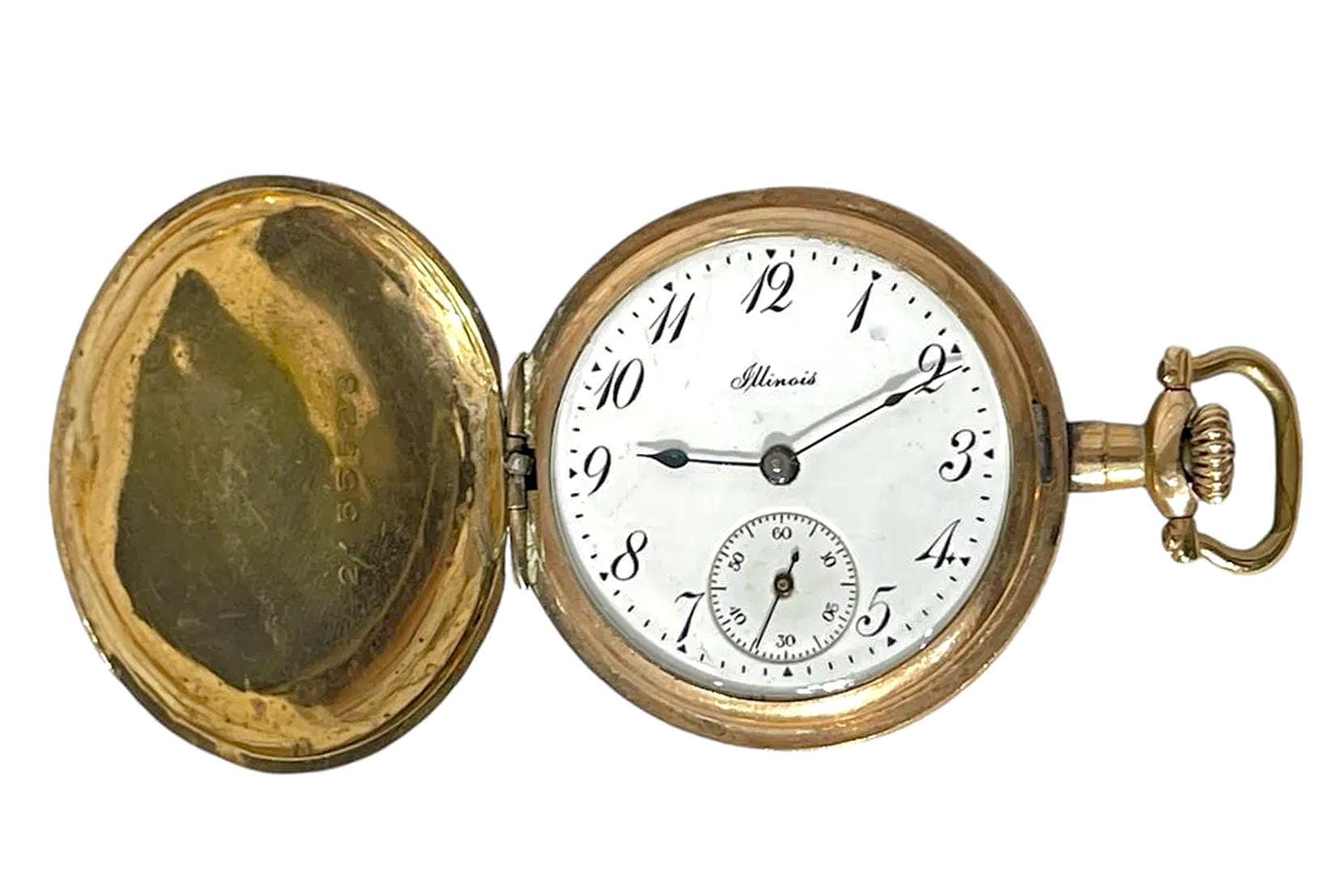 Antique Hunting 1915 Illinois Pocket Watch, Serial 2773533 Grade 201, WORKING Springfield 11 Jewels, Wadsworth Referee Case