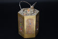 Antique 1900s Chinese Teapot, Used As Sake Warmer Pot Jug, Mixed Metals, Brass And Enamel, Oriental Arts And Crafts, East Asia Decor