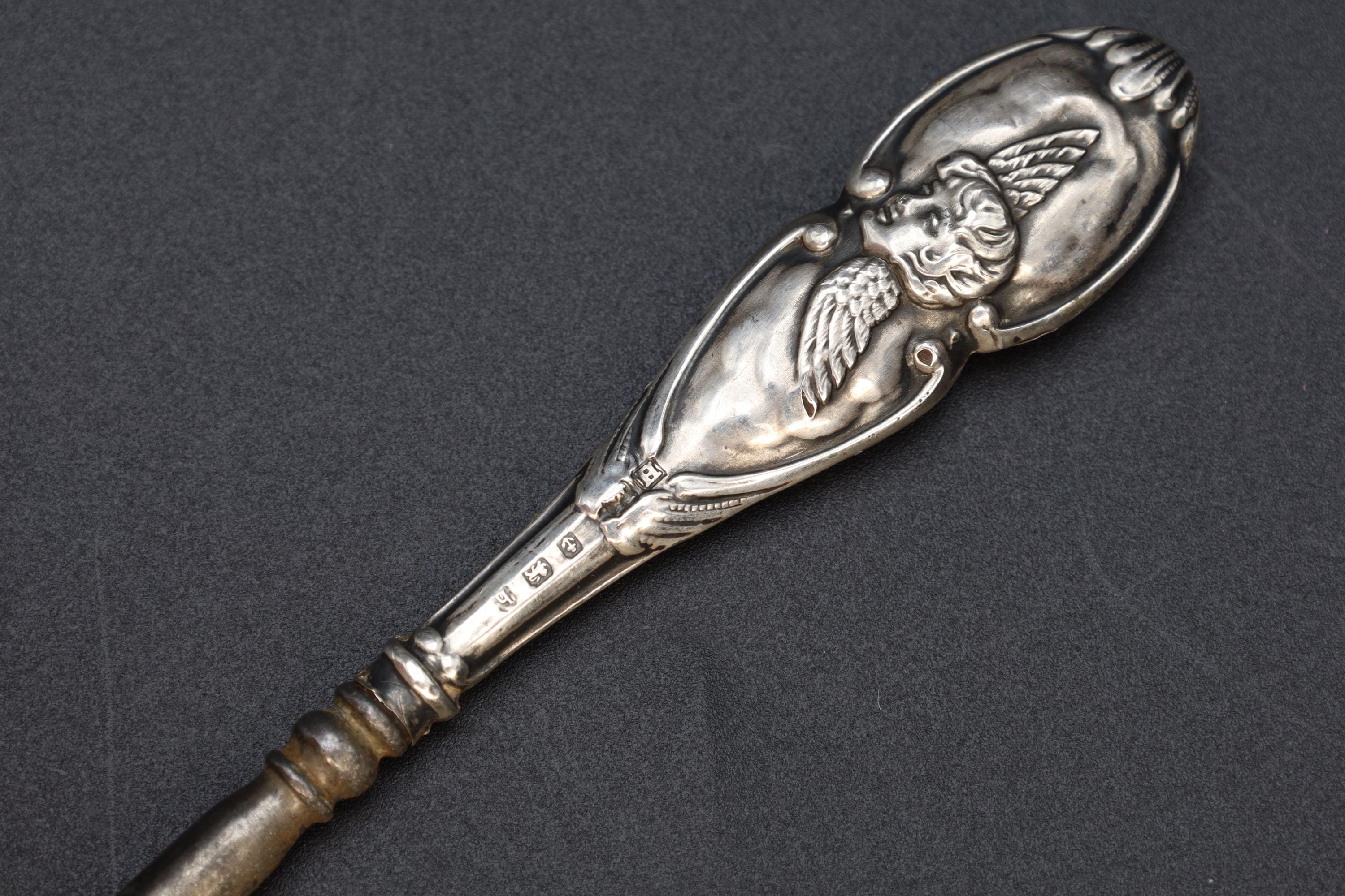 Antique Birmingham 1907 Button Hook, Henry Matthews Art Nouveau Sterling Silver, Edwardian England Dressing Tools, Fashion Accessories