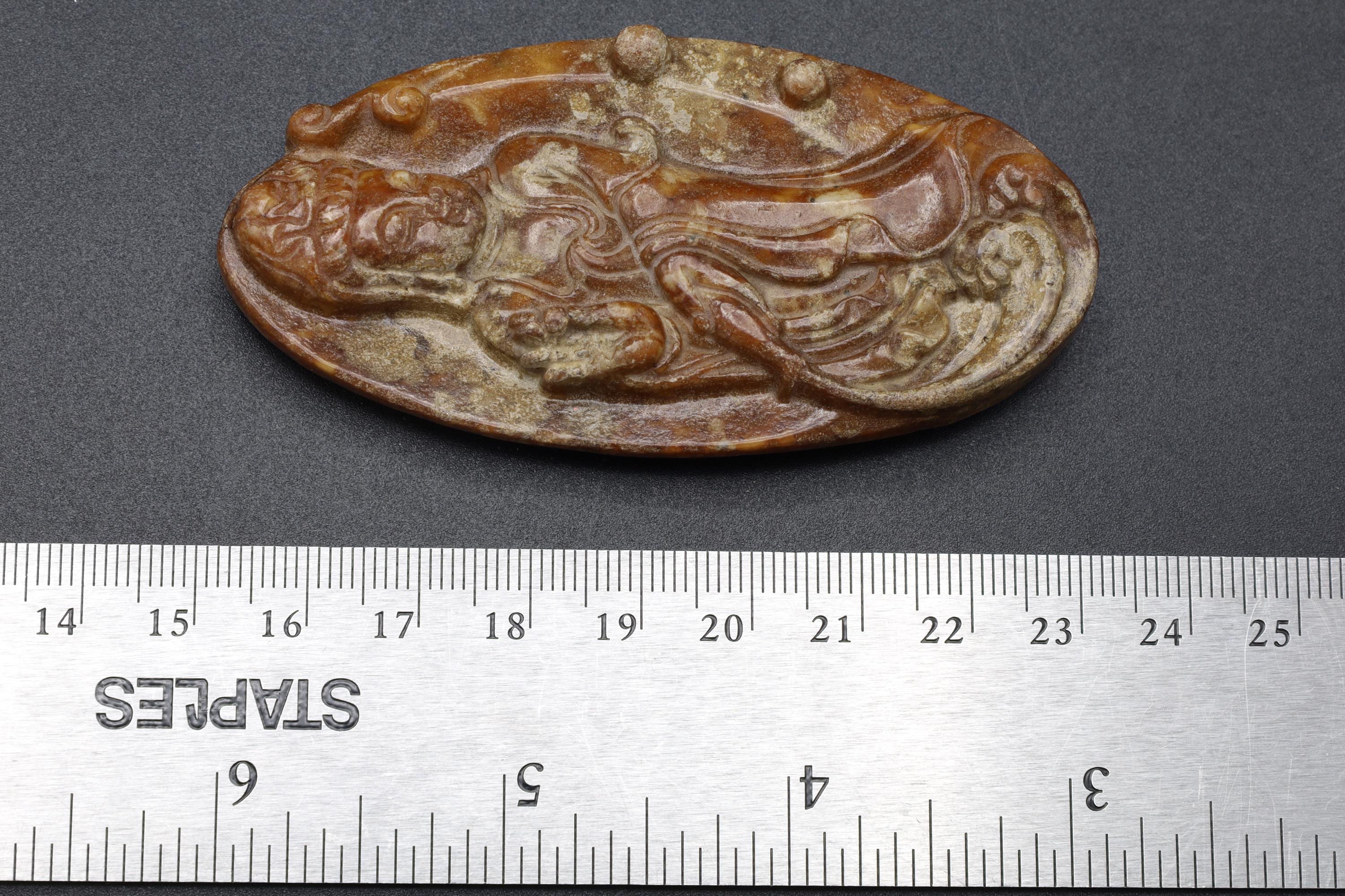 Chinese Guanyin Amulet, Carved Stone Buddhist Pendant, Large Oval Pendant With Goddess, Feng Shui, Oriental Asian Accessories