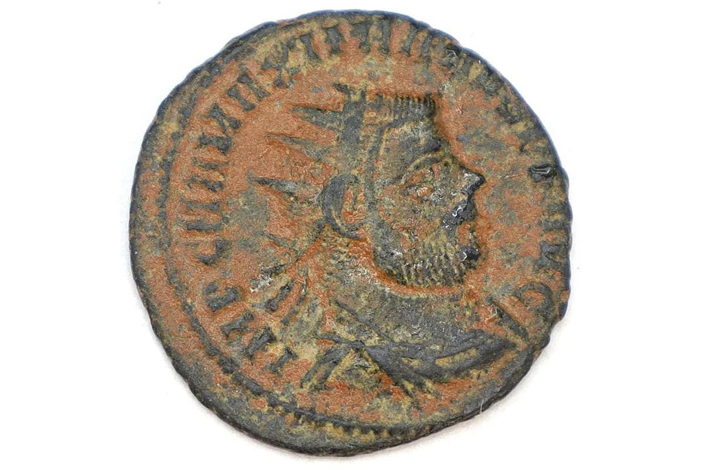 Ancient 4th Century AD Roman Empire Bronze Coin, Maximian Imperator, Antoninianus Concordia Militum 4th Century AD Numismatics