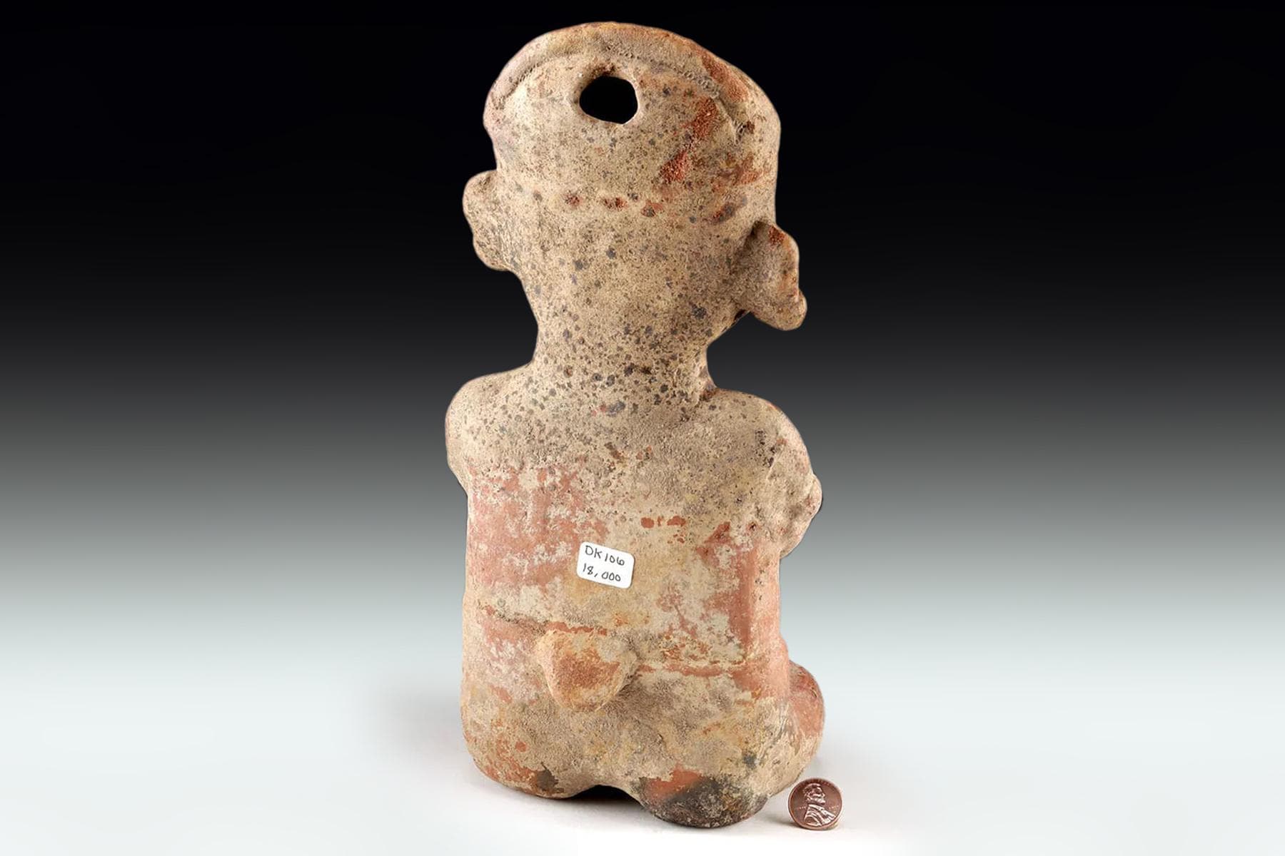 Ancient Pre Columbian Nayarit Pottery Sitting Musician Figure, Chinesco Type 300 BCE to 300 AD, West Mexico, Mesoamerican Tomb Burial Art