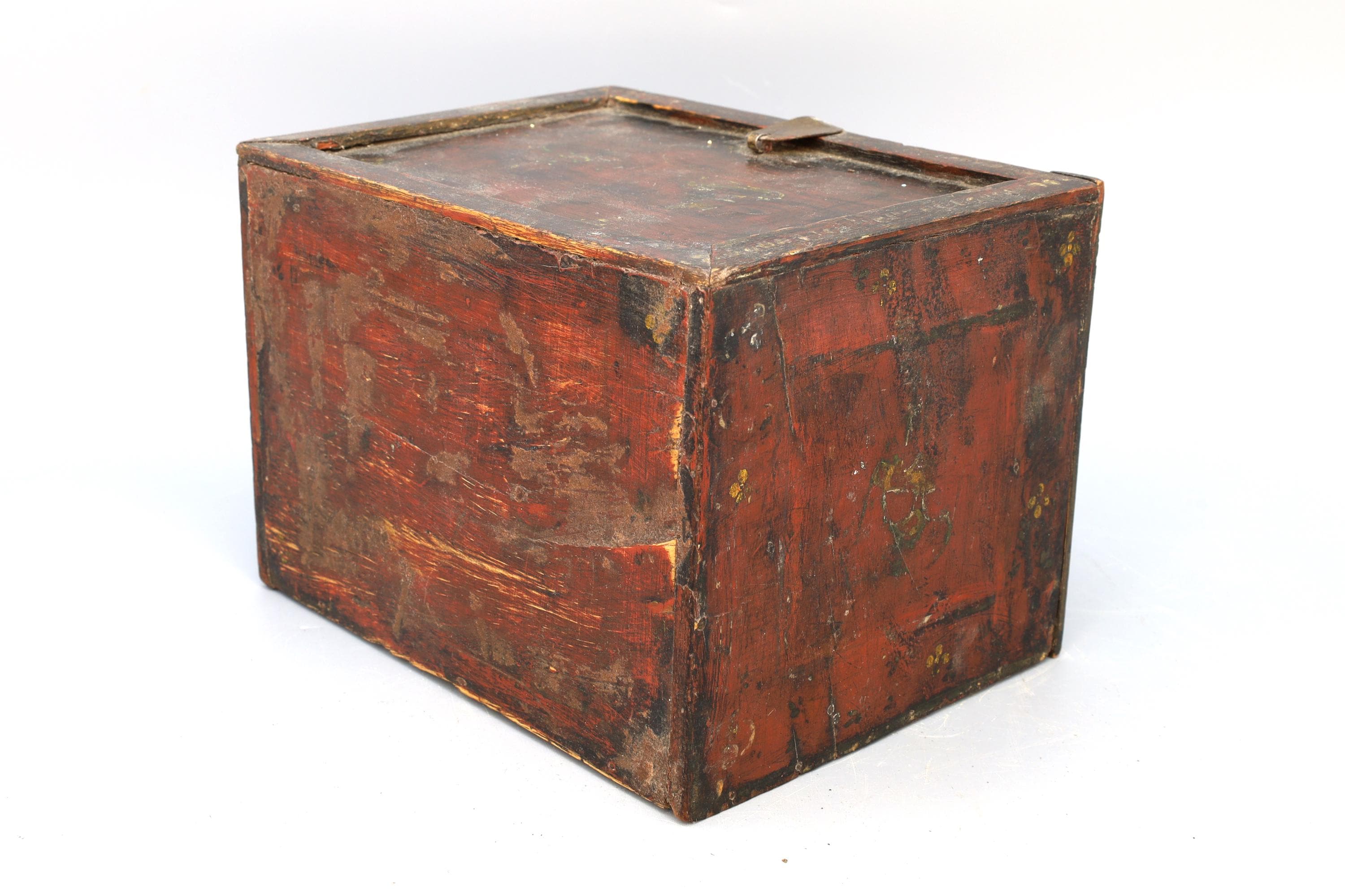 Antique 19th Century Jewelry Box With Drawers, Rajasthan India. Ethnic Rustic Cabinet, South Asia Folk Art, Oriental Crafts And Collectibles