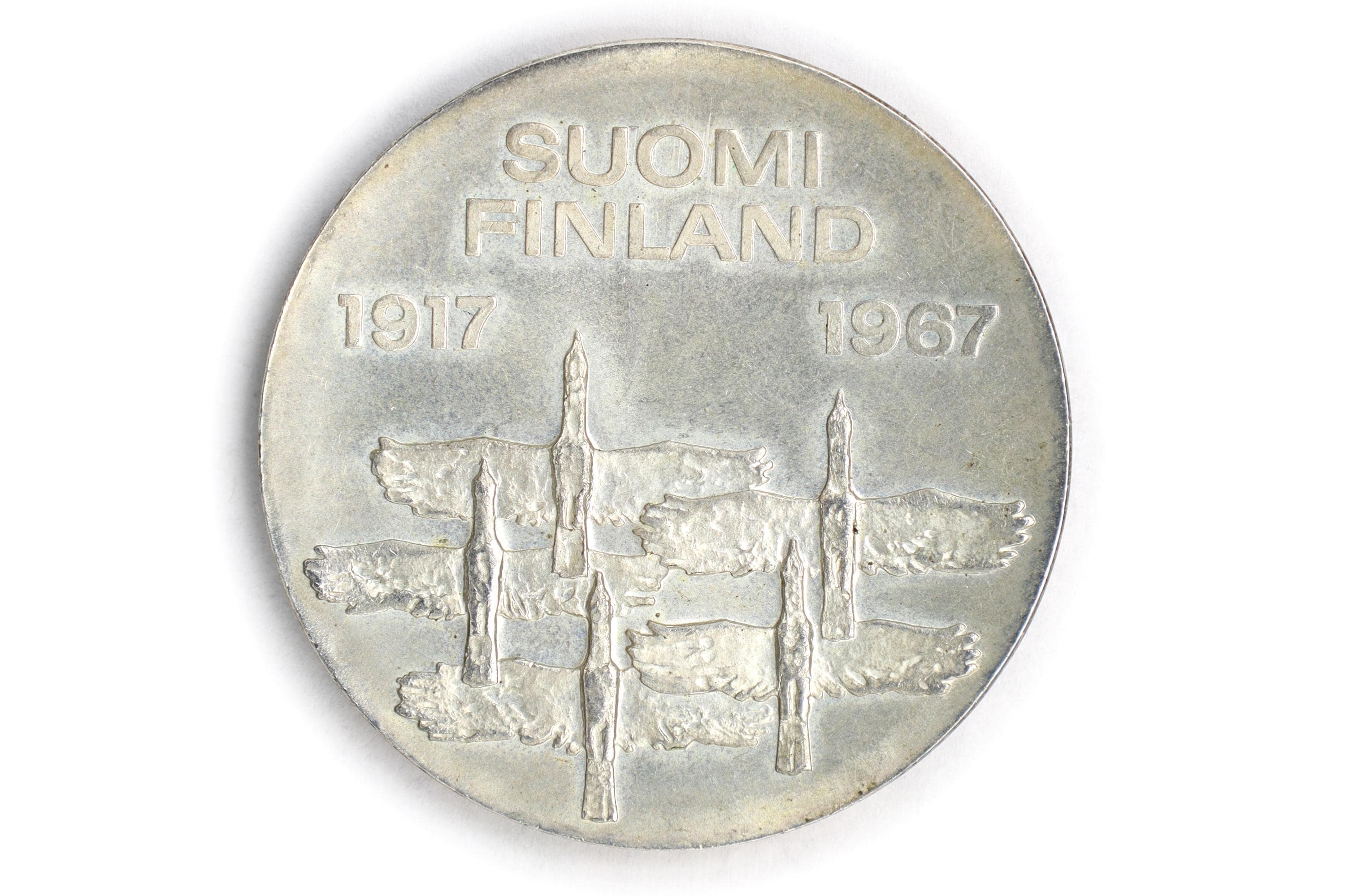 Republic Of Finland, New Makkaa Currency, Non Circulating Coinage, Value 10 Markkaa Or 10 FIM, 900 Silver Grade, Medal Alignment, Date 1967