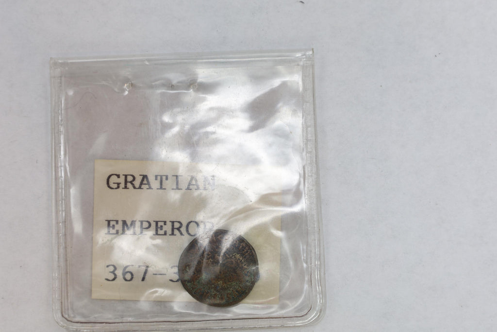 Gratian Emperor Bronze Coin With Whreat, Siscia Mint, Nummus Solidus, Ancient Rome Circa 367 AD, Numismatics And Historical Collectibles