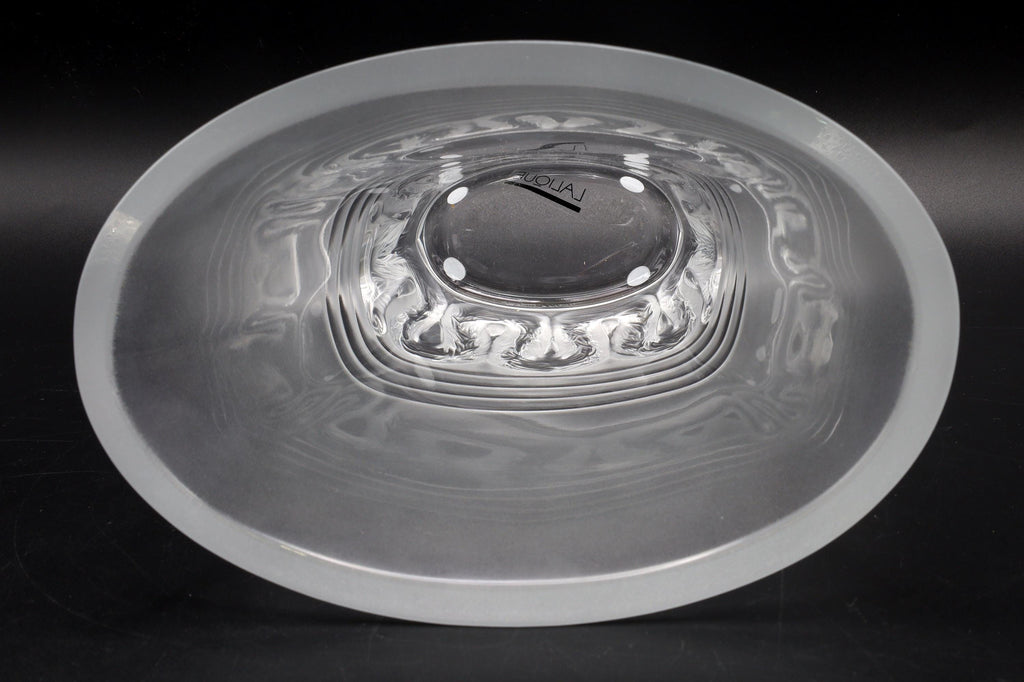 Rene Lalique, Aztec Quetzalcoatl Floral Vase, Clear And Frosted Glass France. Art Deco Style Vessel With Mesoamerican Motifs, Mayan Kukulkan