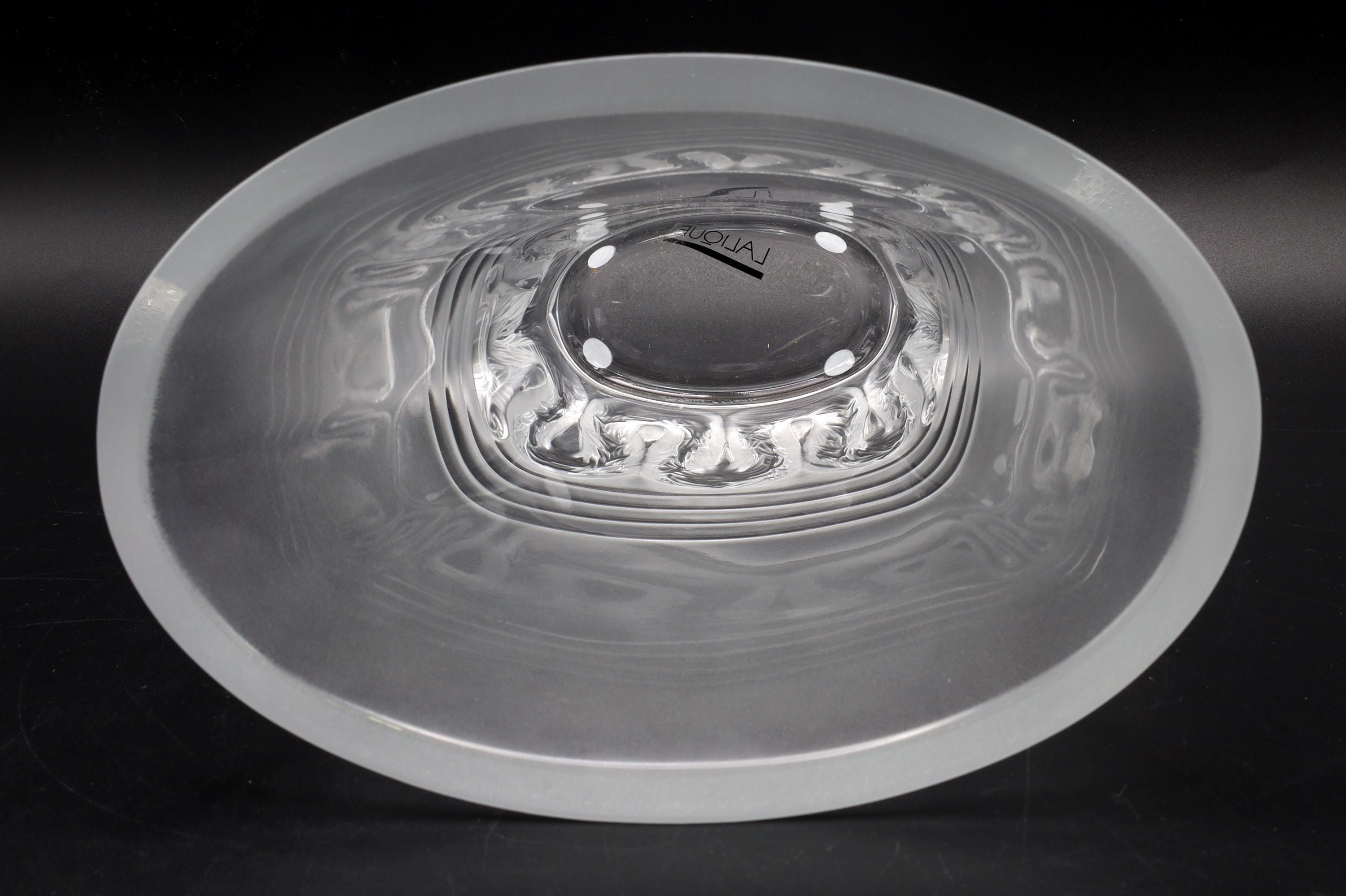 Rene Lalique, Aztec Quetzalcoatl Floral Vase, Clear And Frosted Glass France. Art Deco Style Vessel With Mesoamerican Motifs, Mayan Kukulkan