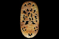 Vintage 1980s Slab Pendant With Cicada, Hand Carved Jadeite LIKE Stone, Oriental Chinese Art, Feng Shui, Good Luck Amulets Jewelry