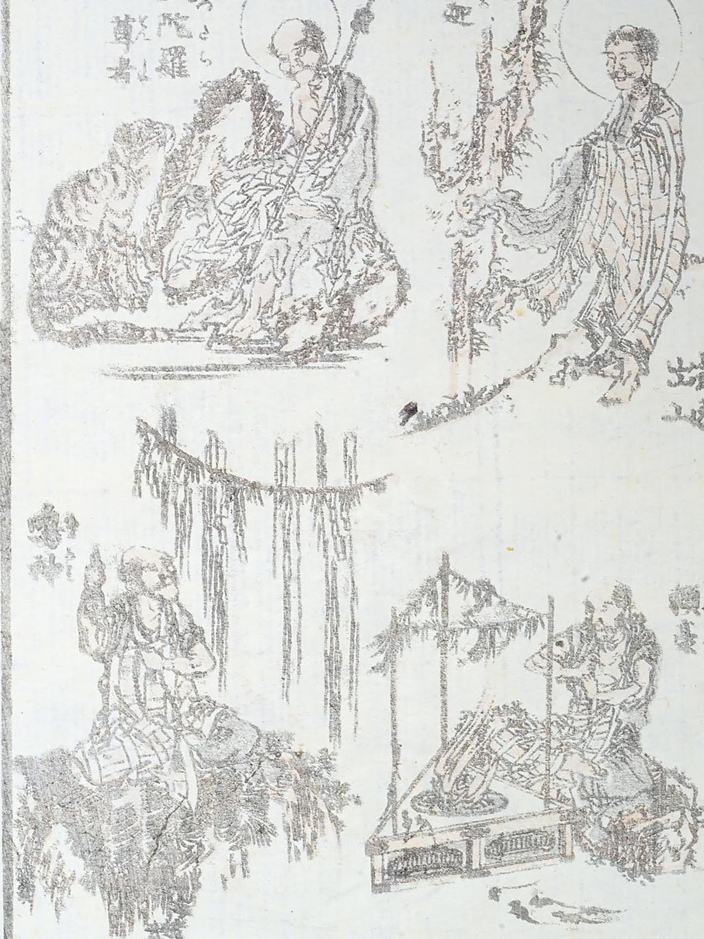 Katsushika Hokusai, Antique 1816 Edo Period Ukiyo-e Woodblock Print, Manga Sketchbooks
