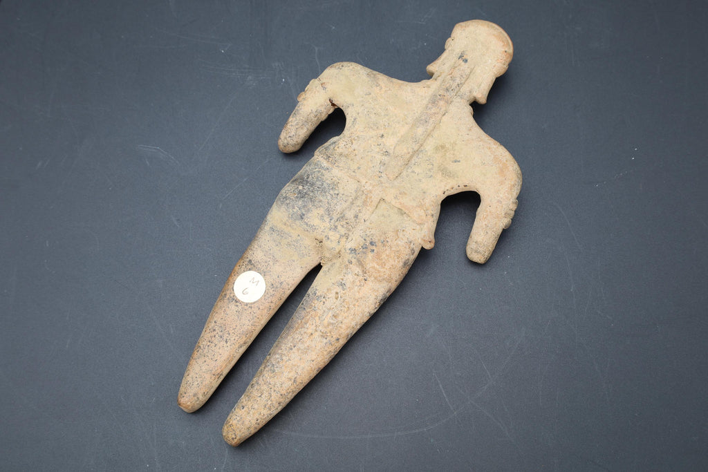 Ancient Pre Columbian Colima Pottery Standing Figure, Full Body Idol Dated As Between 100 BCE To 250 AD, Western Mexico, Mesoamerica Art