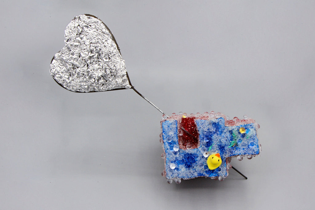 We are All Loving the American Dream, Architecture Model, Glass Bubbles Bath, Small Rubber Ducky, I Love You, Silver Heart Balloon Funny Art