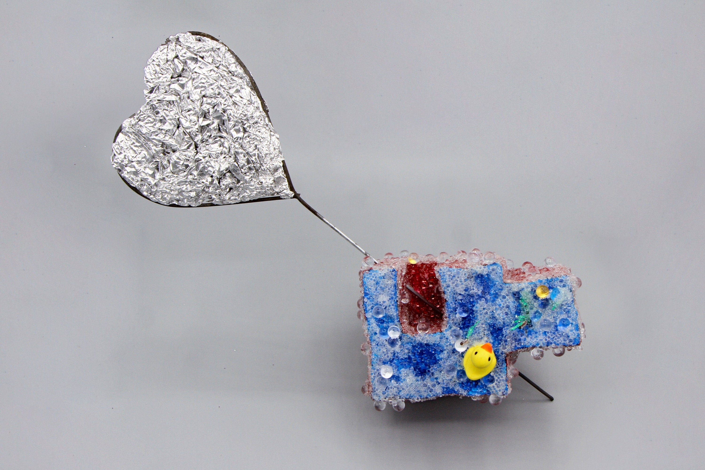 We are All Loving the American Dream, Architecture Model, Glass Bubbles Bath, Small Rubber Ducky, I Love You, Silver Heart Balloon Funny Art