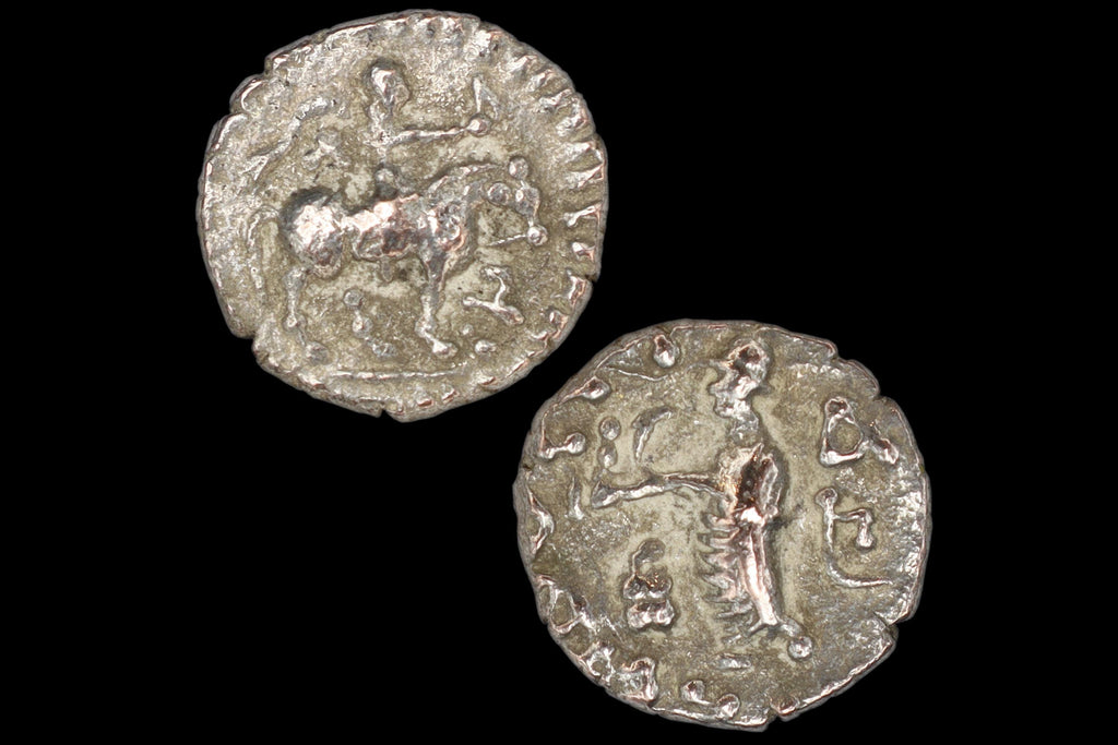 Ancient Hellenistic Central Asia, Small Drachm 1st Century BCE, Indo Scythian Coin Of Kingdom Azes I. Numismatics, Collectibles, Antiquities