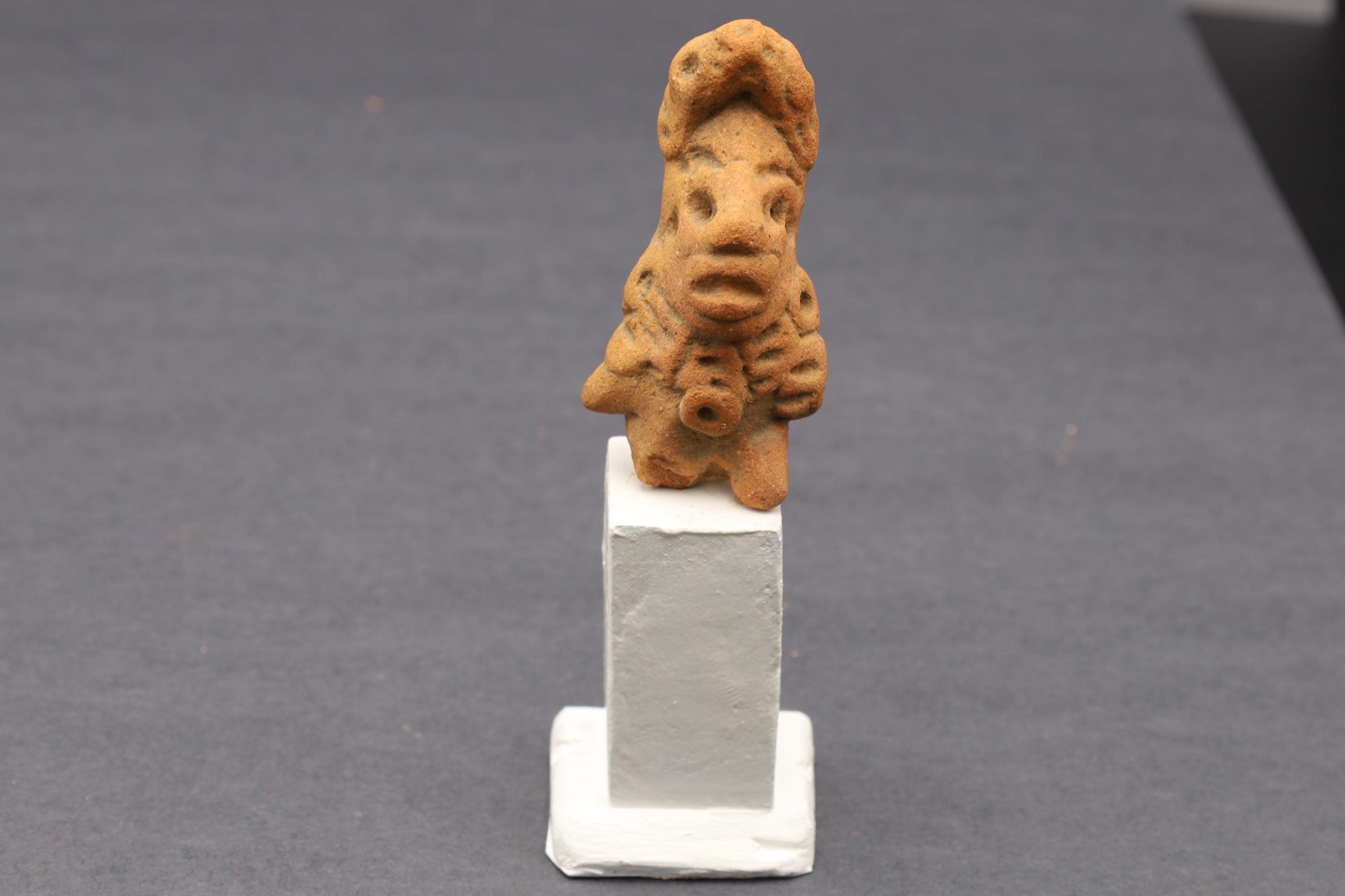 Ancient Pre-Columbian Colima Pottery Standing Figure, Full Body Idol Dated As Circa 250 AD, Western Mexico, Mesoamerica Indigenous Art