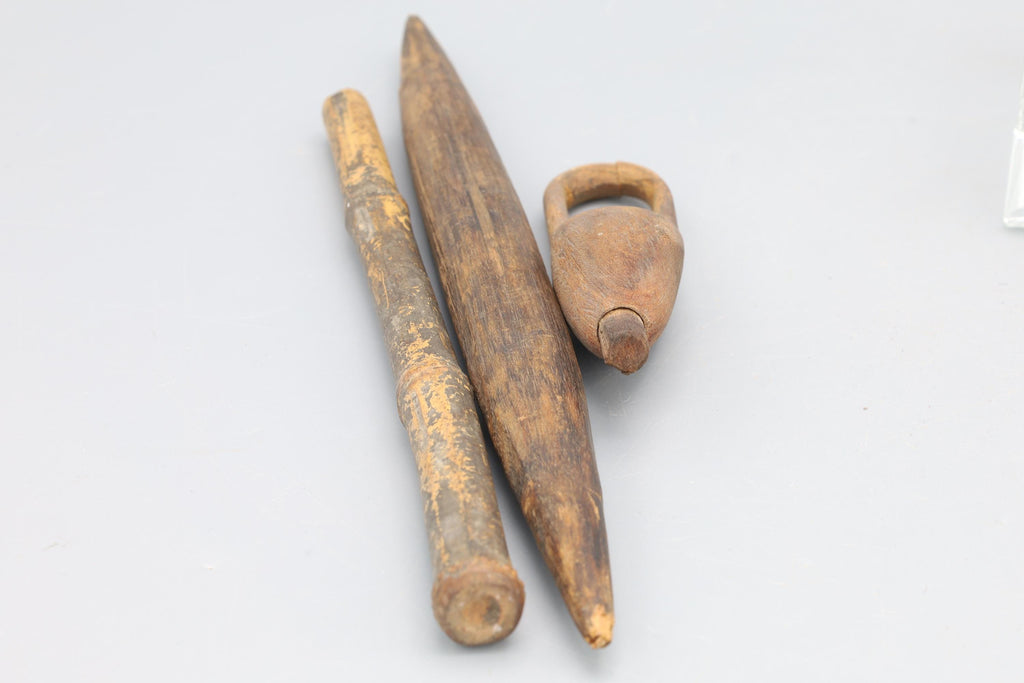 Antique Late 19th Century African Wooden Looms Weaving Tools, Sub Sahara Desert Area, Sahel Cultures, West Africa Colonial States 1890s